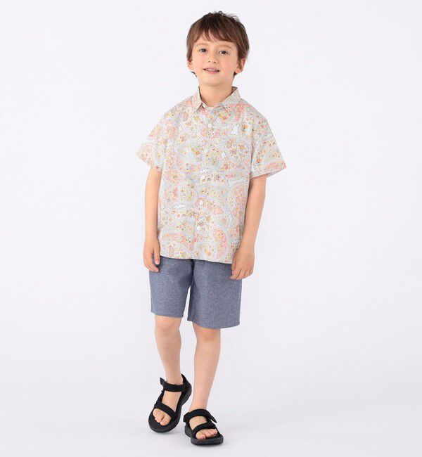 SHIPS KIDS「SHIPS KIDS:100～130cm / リバティ プリント 半袖 シャツ」|シャツ・ブラウス|