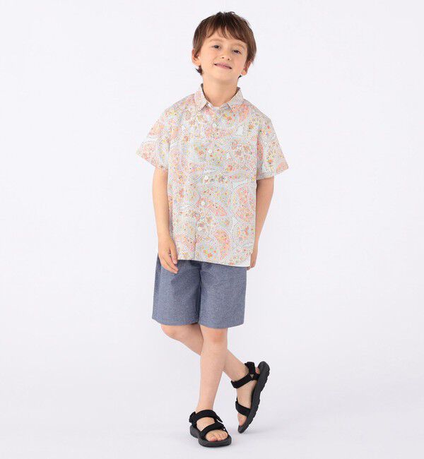 SHIPS KIDS「SHIPS KIDS:100～130cm / リバティ プリント 半袖 シャツ」|シャツ・ブラウス|