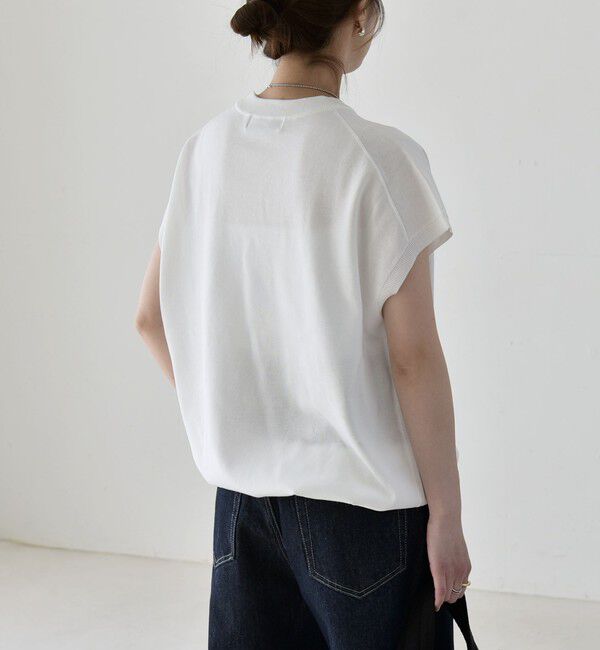 quaranciel「quaranciel:〈手洗い可能〉ドロスト フレンチスリーブ シアー ニット プルオーバー」|ニット・セーター|