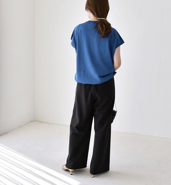 quaranciel「quaranciel:〈手洗い可能〉ドロスト フレンチスリーブ シアー ニット プルオーバー」|ニット・セーター|