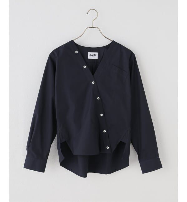 IENA「MA/RE/マレ カシュクールSHIRTS シャツ LIGHT COTTON 104 GR」|シャツ・ブラウス|ネイビー