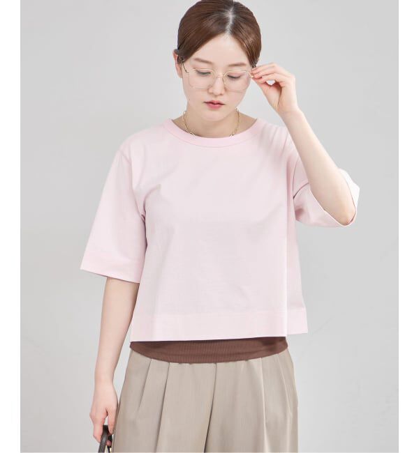 IENA「《追加》クロップドTシャツ」|Tシャツ・カットソー|ピンク