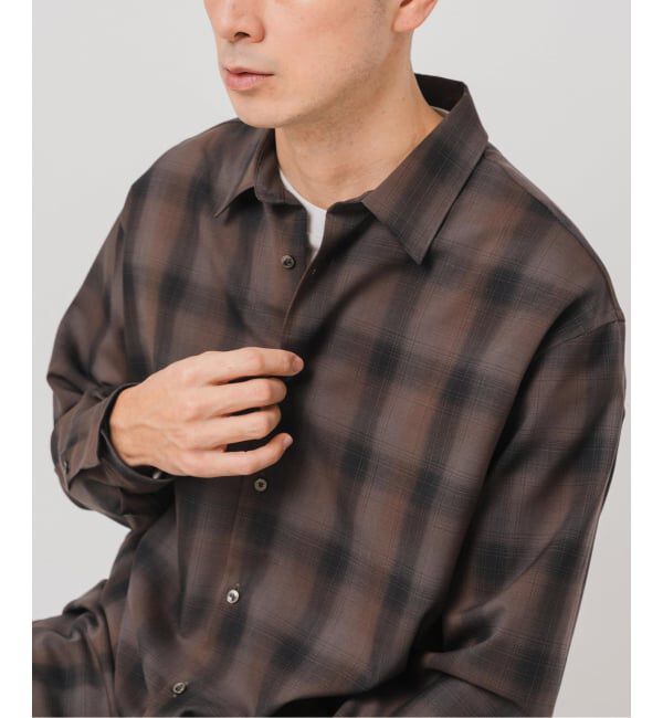 EDIFICE「SUPER 120&rsquo;s ウール チェック レギュラー シャツ」|シャツ・ブラウス|ブラック D
