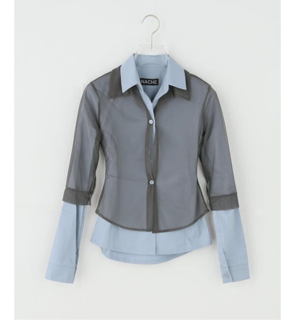 PULP「【Geek Office / ギークオフィス】NACHE / ナチェ OUT IN LAYERED SHIRT LIGHT」|シャツ・ブラウス|ブルー A