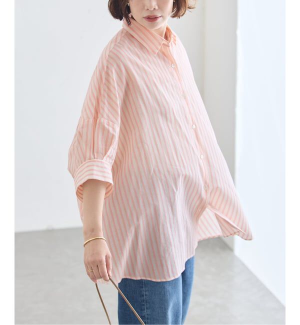 journal standard L'essage「FABRICA ワイドショートスリーブシャツ」|シャツ・ブラウス|ピンク