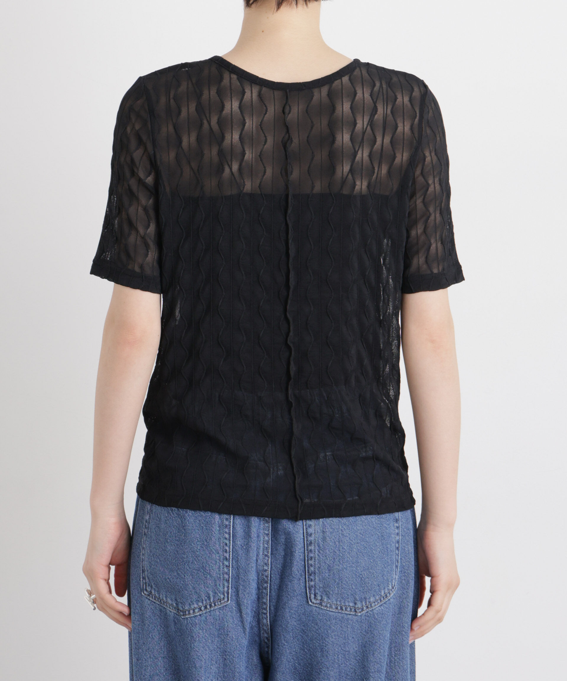NANO universe「シアーカットクルーネックトップス」|Tシャツ・カットソー|