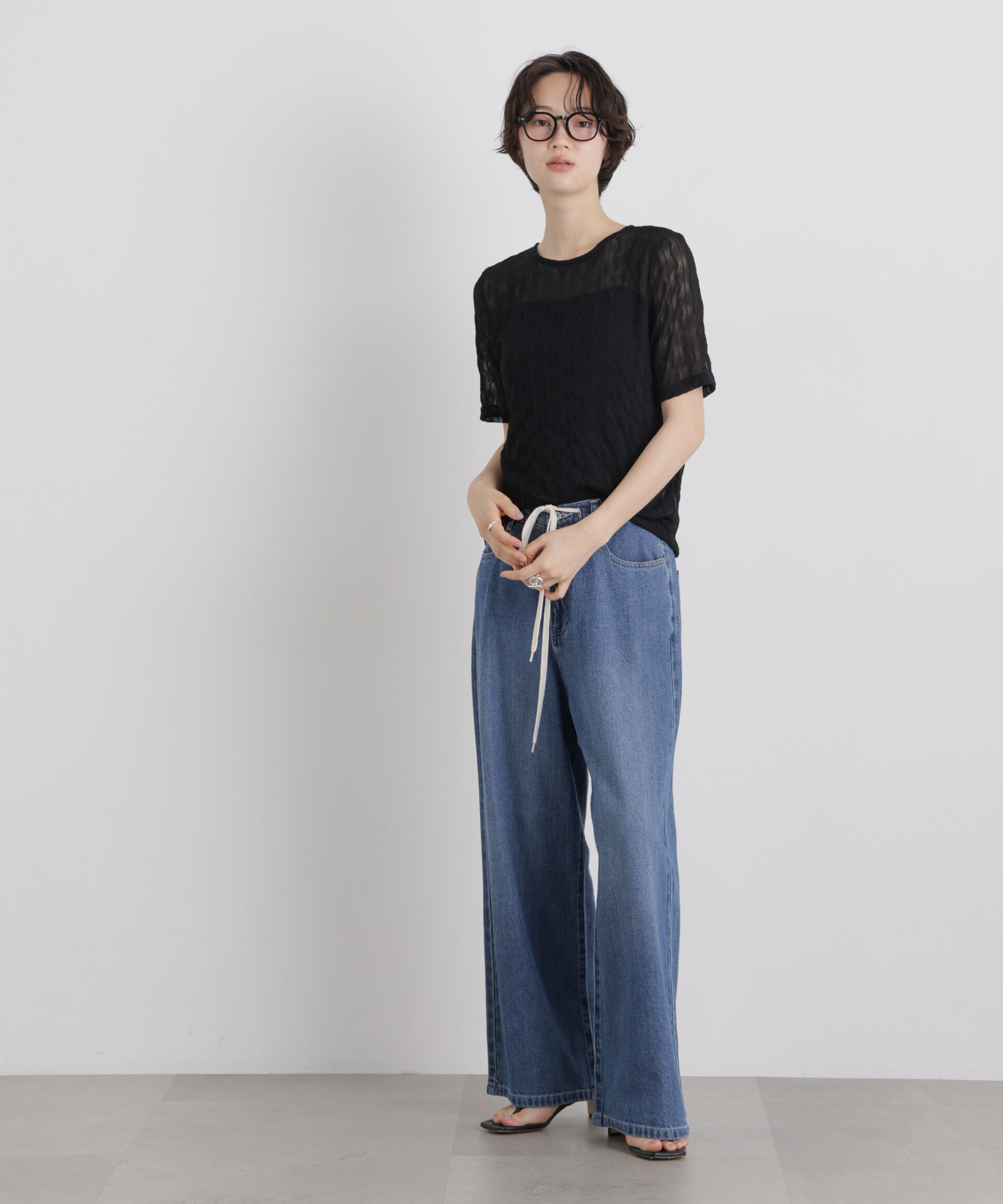 NANO universe「シアーカットクルーネックトップス」|Tシャツ・カットソー|