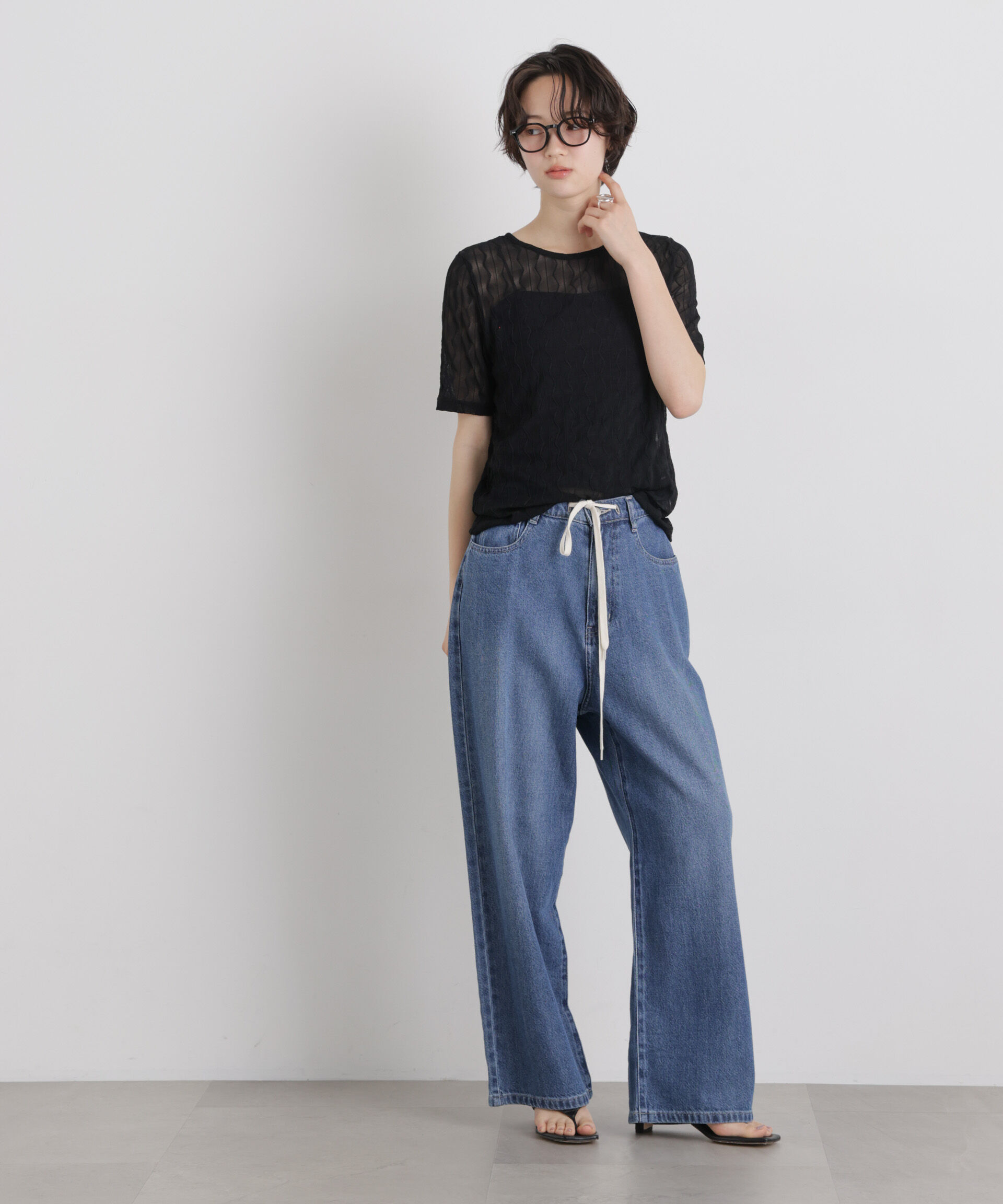NANO universe「シアーカットクルーネックトップス」|Tシャツ・カットソー|