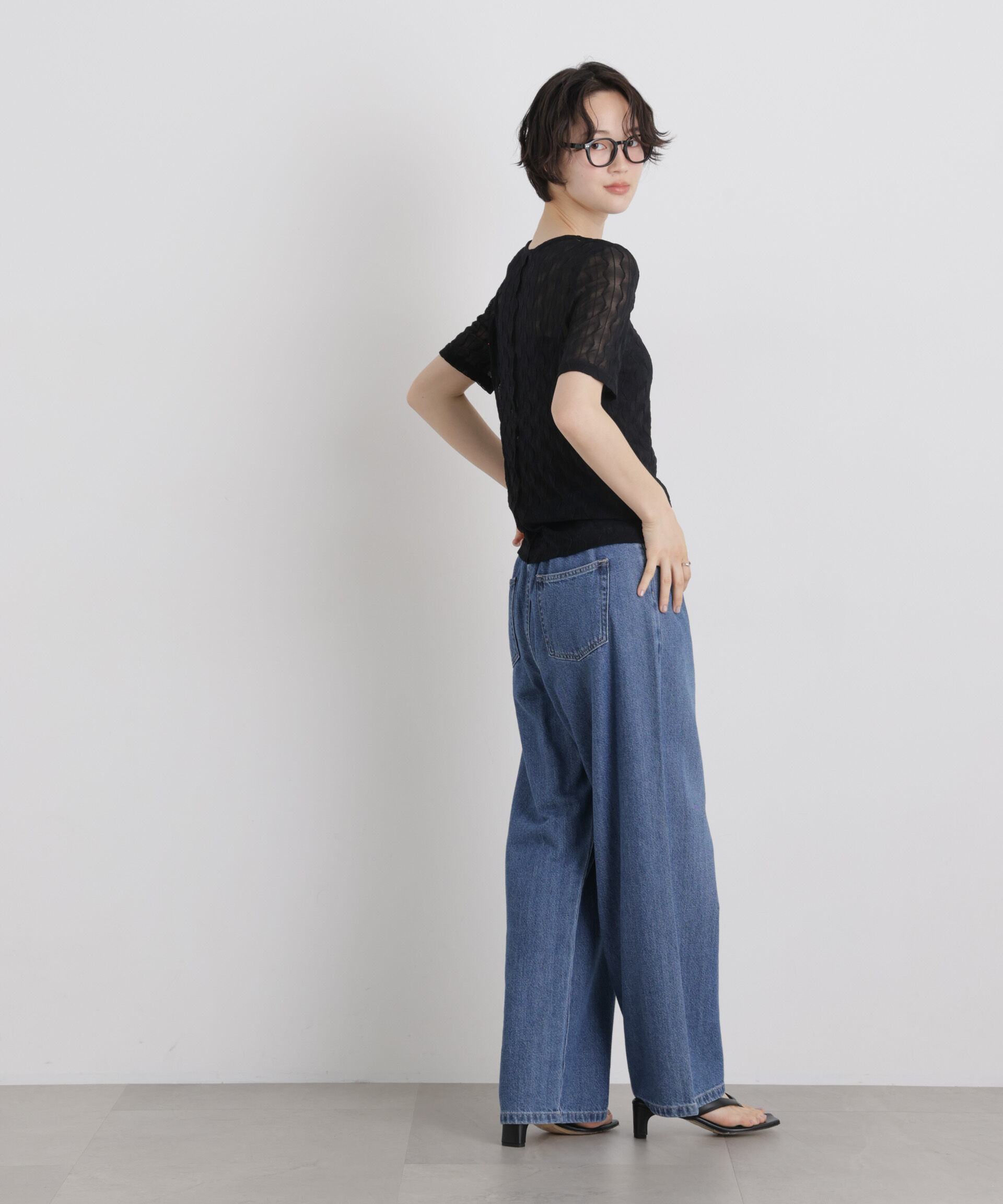 NANO universe「シアーカットクルーネックトップス」|Tシャツ・カットソー|