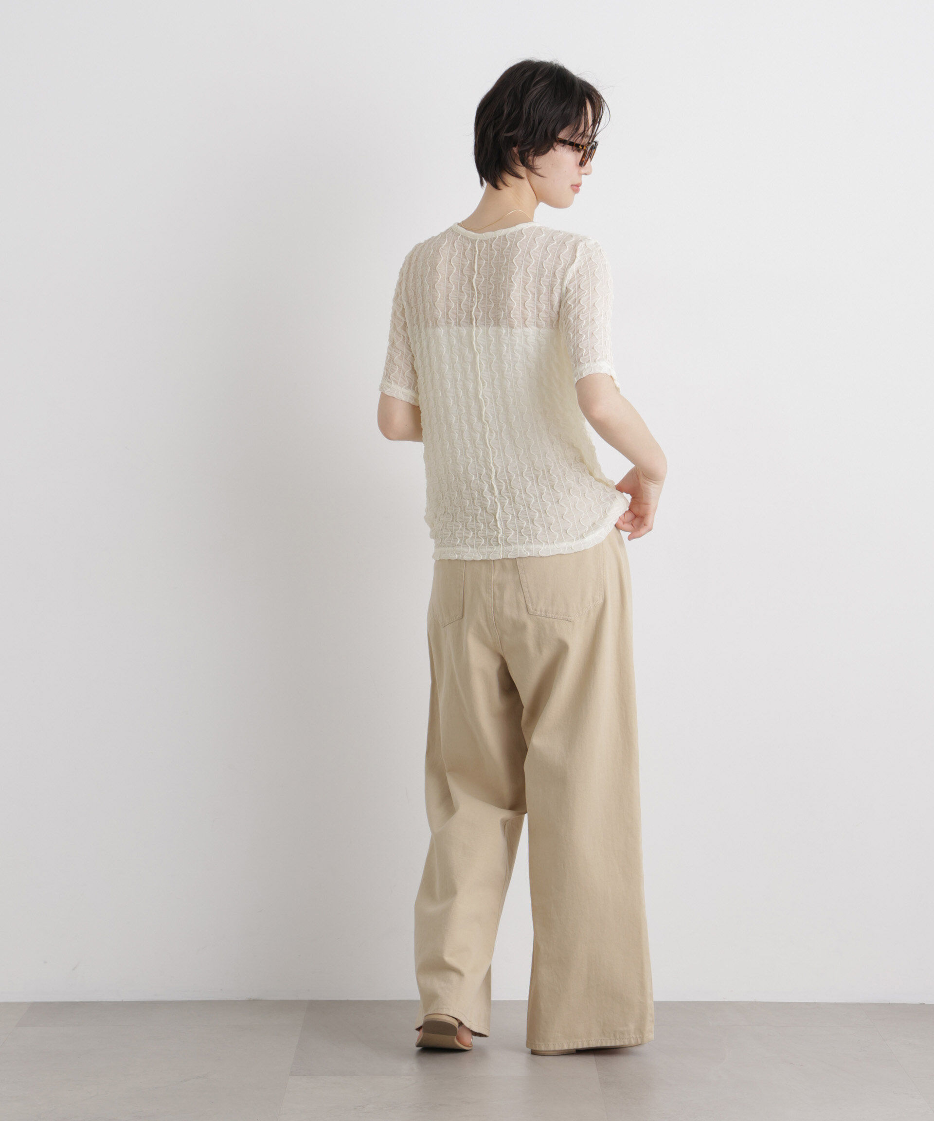 NANO universe「シアーカットクルーネックトップス」|Tシャツ・カットソー|
