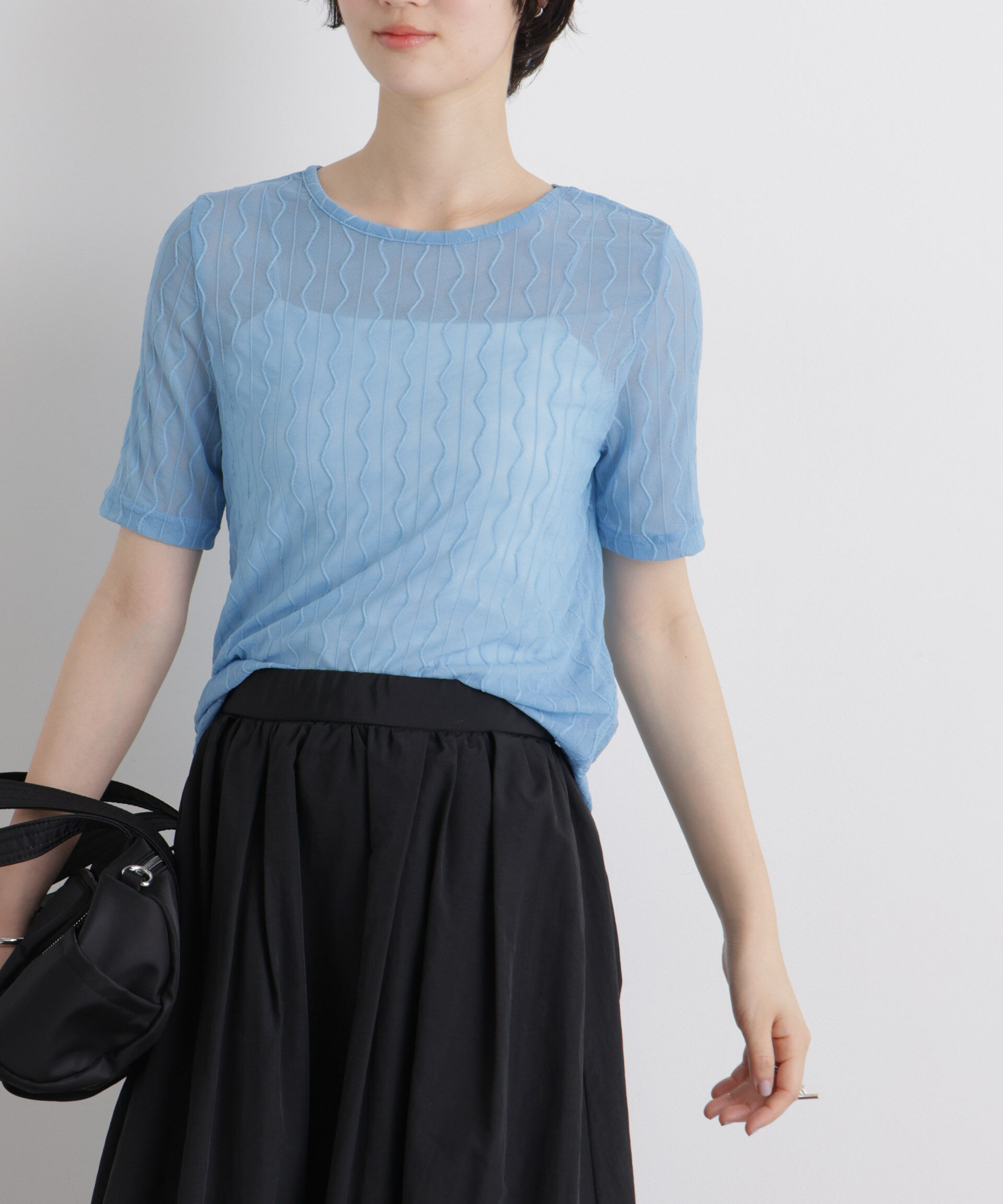 NANO universe「シアーカットクルーネックトップス」|Tシャツ・カットソー|