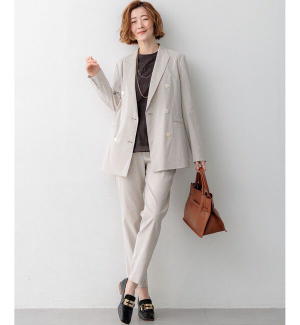 23区「【CanCam/Oggi/CLASSY掲載】リネンレーヨンストレッチ ダブルジャケット」|その他|