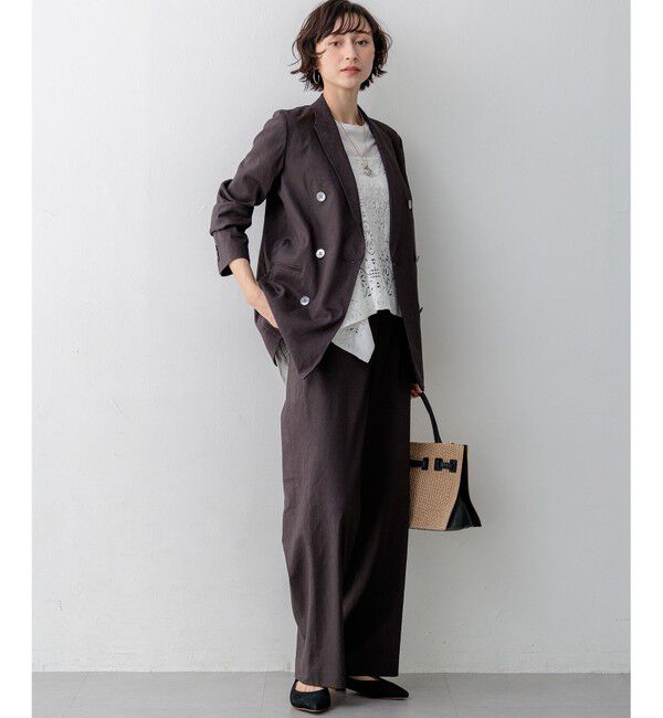 23区「【CanCam/Oggi/CLASSY掲載】リネンレーヨンストレッチ ダブルジャケット」|その他|