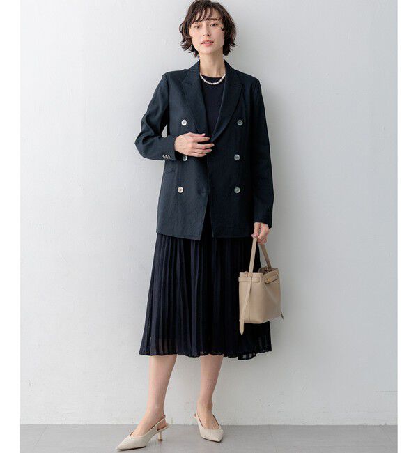 23区「【CanCam/Oggi/CLASSY掲載】リネンレーヨンストレッチ ダブルジャケット」|その他|