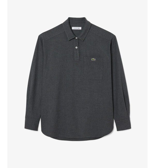 LACOSTE「オーバーサイズハーフボタン ストレッチフランネルシャツ」|シャツ・ブラウス|