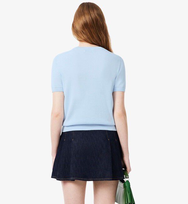 LACOSTE「シームレス3Dニット半袖セーター」|ニット・セーター|