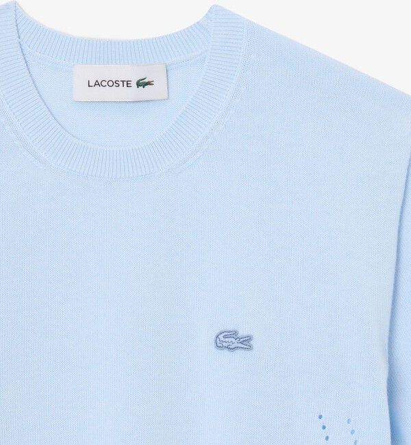 LACOSTE「シームレス3Dニット半袖セーター」|ニット・セーター|
