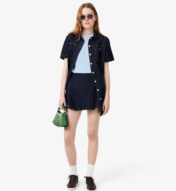 LACOSTE「シームレス3Dニット半袖セーター」|ニット・セーター|