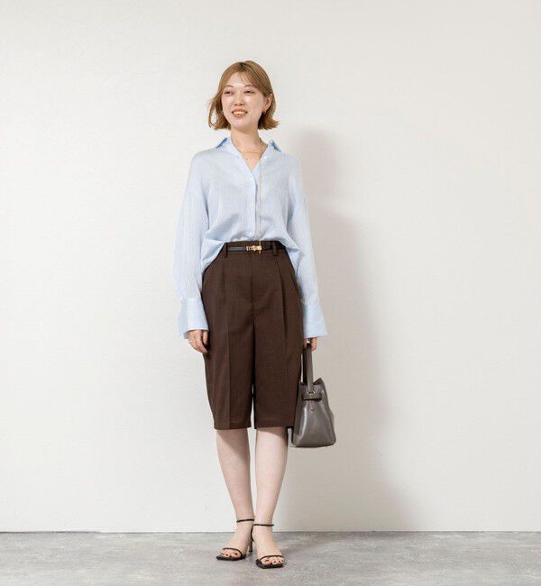 NOLLEY'S sophi「《セットアップ対応》ウォッシャブルリネンライクシアーボイルハーフパンツ」|その他|