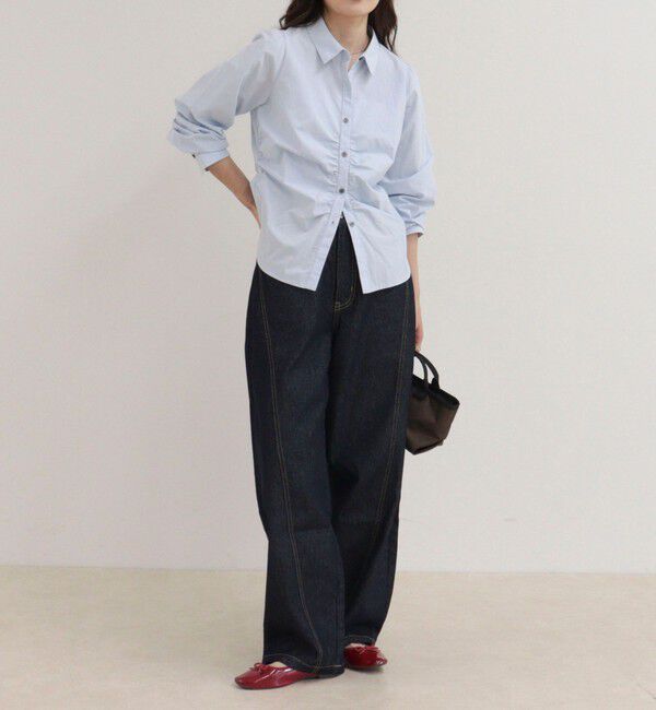 fredy emue「【WEB限定カラーあり】フロントギャザーコンパクトシャツ」|シャツ・ブラウス|