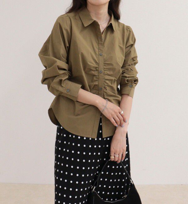 fredy emue「【WEB限定カラーあり】フロントギャザーコンパクトシャツ」|シャツ・ブラウス|