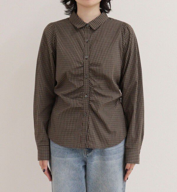 fredy emue「【WEB限定カラーあり】フロントギャザーコンパクトシャツ」|シャツ・ブラウス|