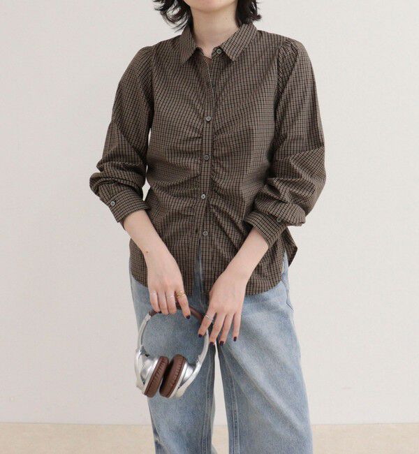 fredy emue「【WEB限定カラーあり】フロントギャザーコンパクトシャツ」|シャツ・ブラウス|