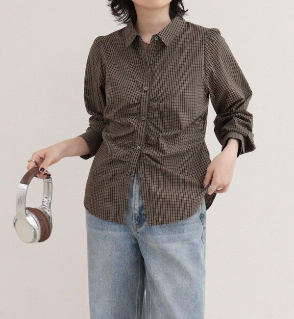 fredy emue「【WEB限定カラーあり】フロントギャザーコンパクトシャツ」|シャツ・ブラウス|
