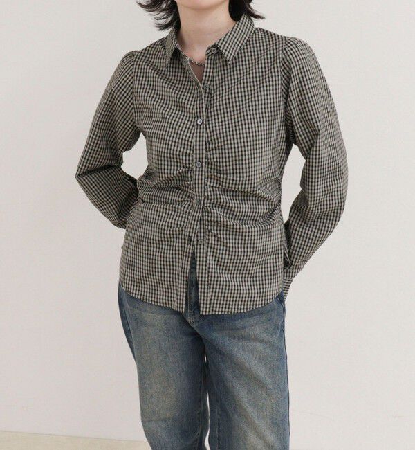 fredy emue「【WEB限定カラーあり】フロントギャザーコンパクトシャツ」|シャツ・ブラウス|