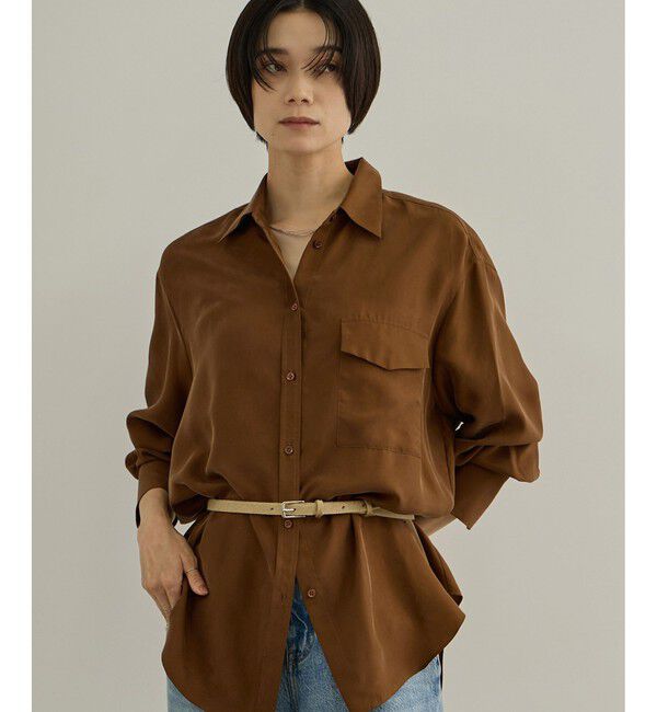 SALON adam et rope'「GENTLE SILK シャツ / セットアップ対応・新色追加」|シャツ・ブラウス|ブラウン系(22)