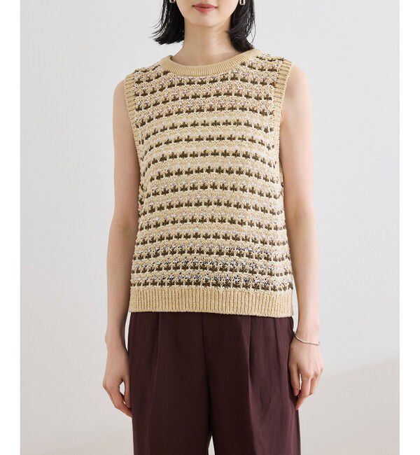 ROPE「【COOHEM（コーヘン）】SUKASHI BORDER KNIT VEST【WEB・一部店舗限定】【一部別注カラー】/洗える」|ニット・セーター|