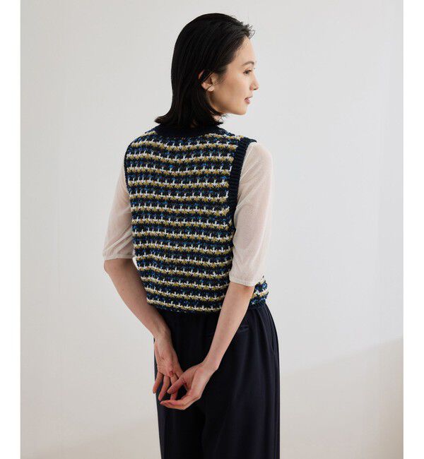 ROPE「【COOHEM（コーヘン）】SUKASHI BORDER KNIT VEST【WEB・一部店舗限定】【一部別注カラー】/洗える」|ニット・セーター|