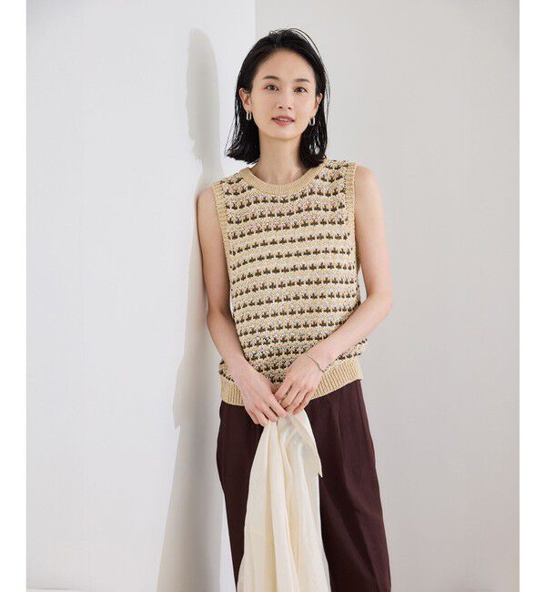 ROPE「【COOHEM（コーヘン）】SUKASHI BORDER KNIT VEST【WEB・一部店舗限定】【一部別注カラー】/洗える」|ニット・セーター|