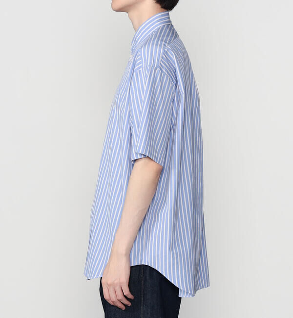 GYMPHLEX「Gymphlex | コットンポプリン ボタンダウン半袖シャツ STRIPE MEN」|シャツ・ブラウス|