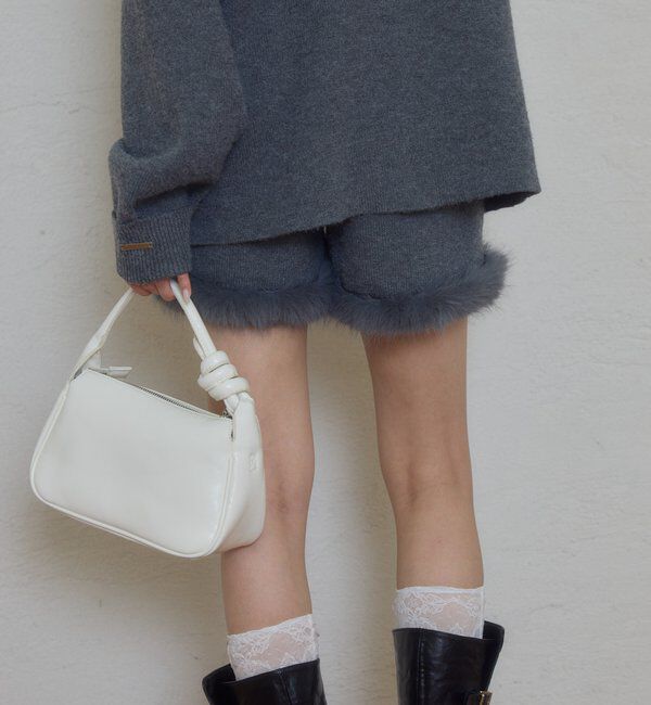  「ファーパイピングニットショートパンツ」|チノ|