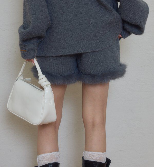  「ファーパイピングニットショートパンツ」|チノ|