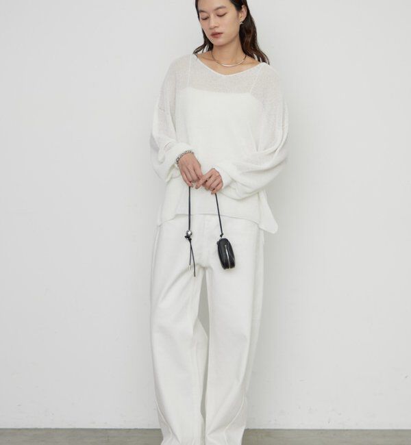  「《さらりと上品/華奢見え》【JAPAN MADE】和紙鹿子2WAYニット」|ニット・セーター|