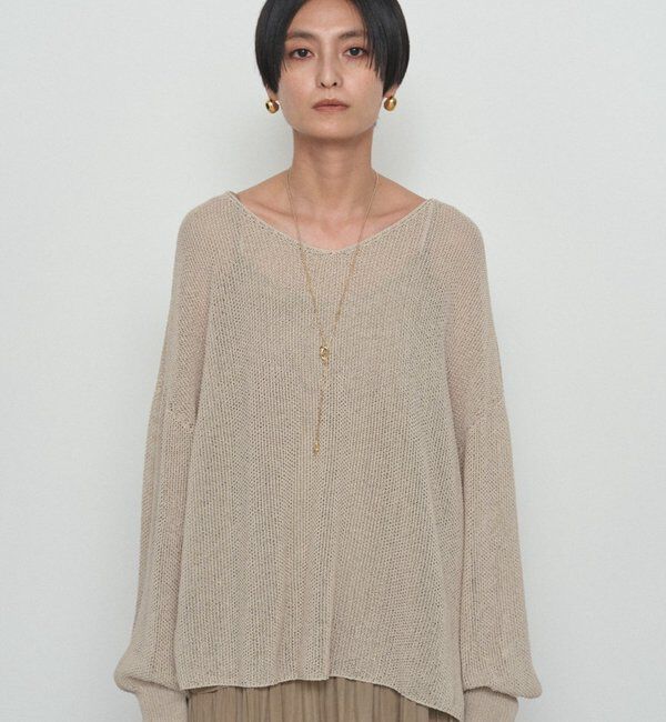 「《さらりと上品/華奢見え》【JAPAN MADE】和紙鹿子2WAYニット」|ニット・セーター|