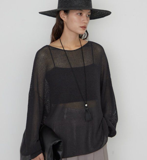  「《さらりと上品/華奢見え》【JAPAN MADE】和紙鹿子2WAYニット」|ニット・セーター|