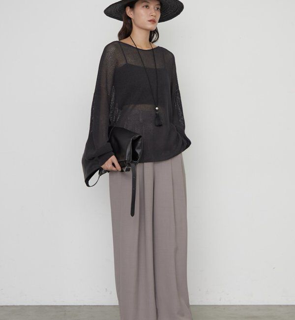  「《さらりと上品/華奢見え》【JAPAN MADE】和紙鹿子2WAYニット」|ニット・セーター|