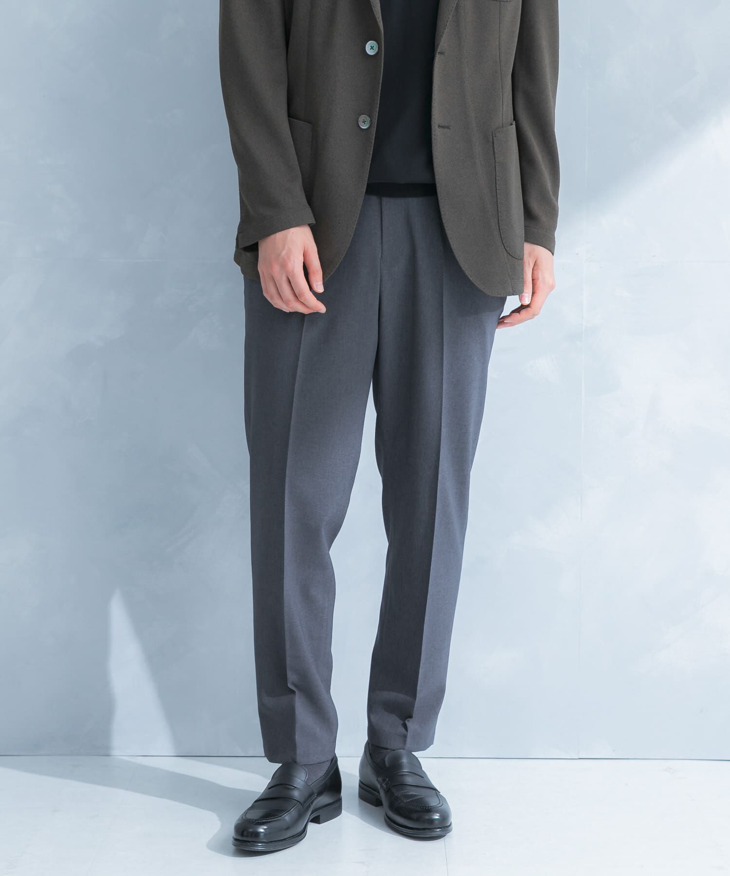 URBAN RESEARCH DOORS「LIFE STYLE TAILOR　リネンライクコンフォータブルパンツ」|スラックス|グレー