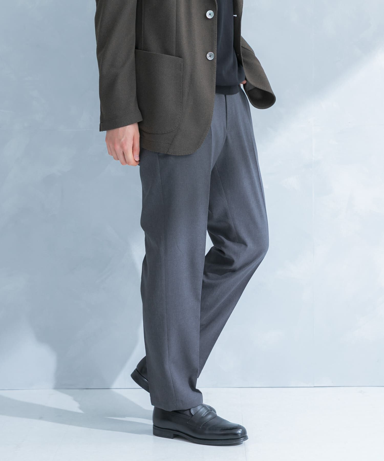 URBAN RESEARCH DOORS「LIFE STYLE TAILOR　リネンライクコンフォータブルパンツ」|スラックス|