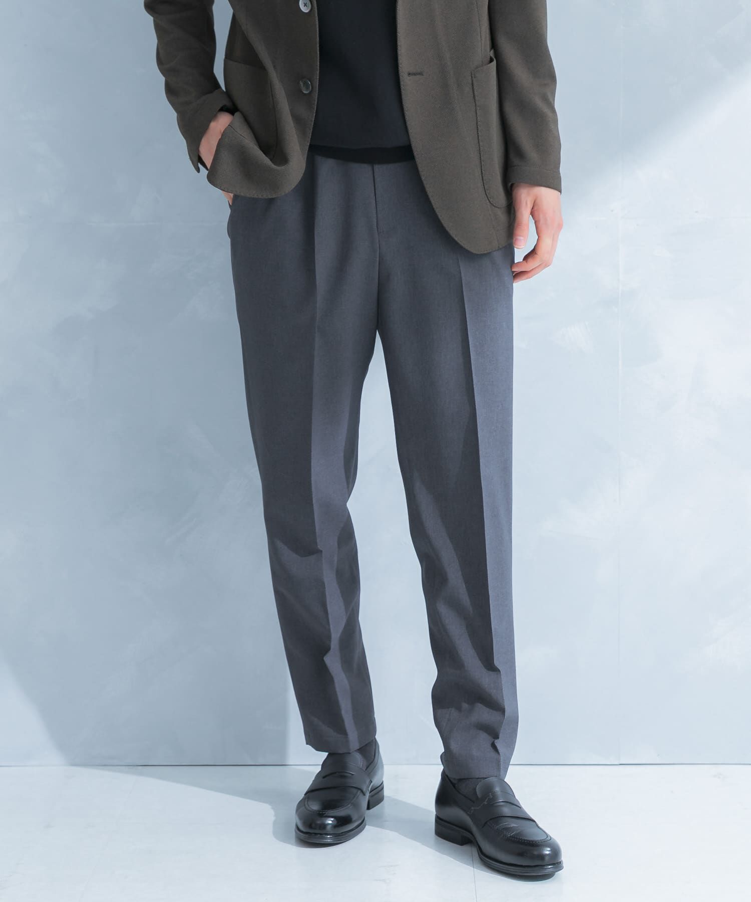 URBAN RESEARCH DOORS「LIFE STYLE TAILOR　リネンライクコンフォータブルパンツ」|スラックス|