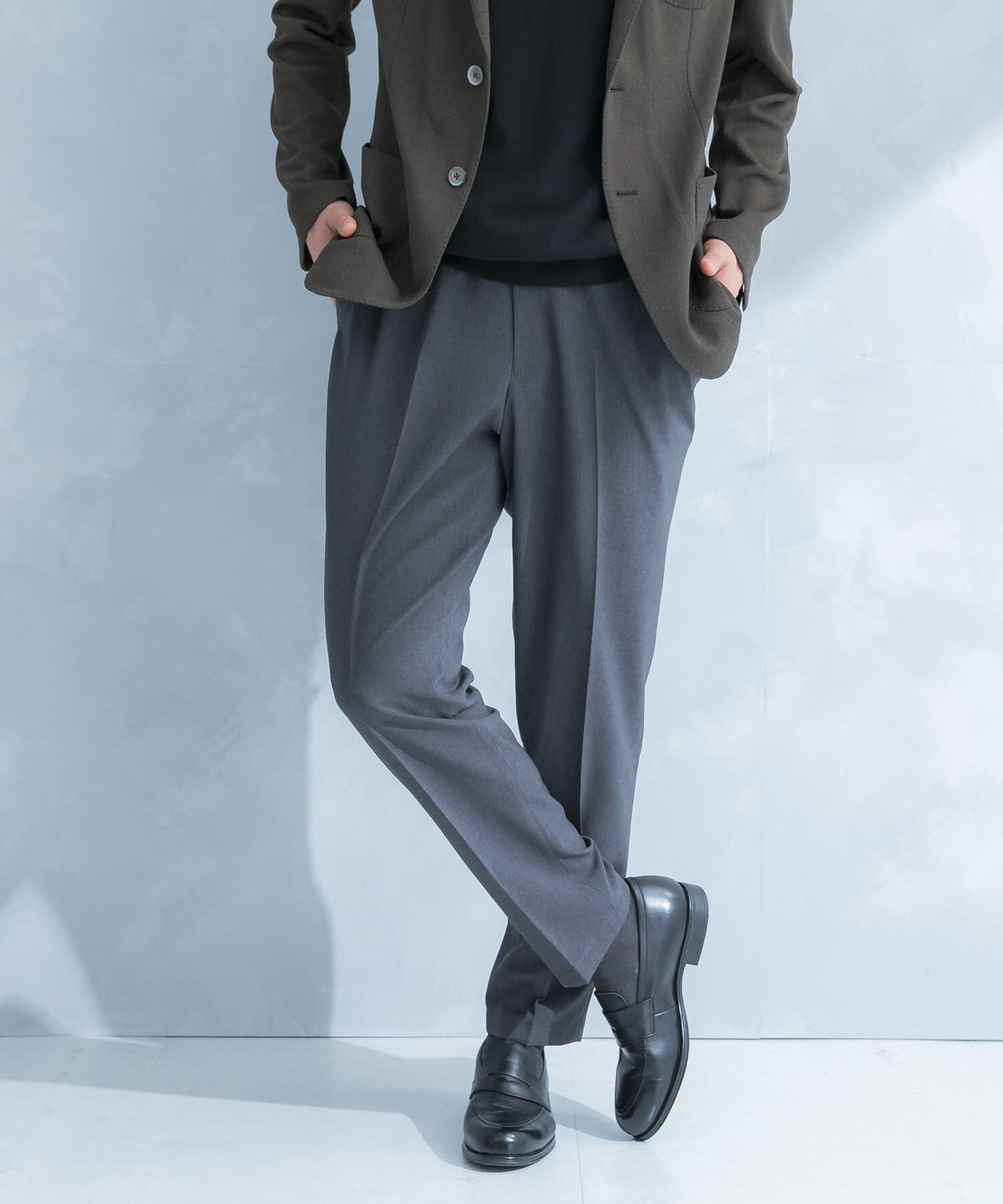 URBAN RESEARCH DOORS「LIFE STYLE TAILOR　リネンライクコンフォータブルパンツ」|スラックス|