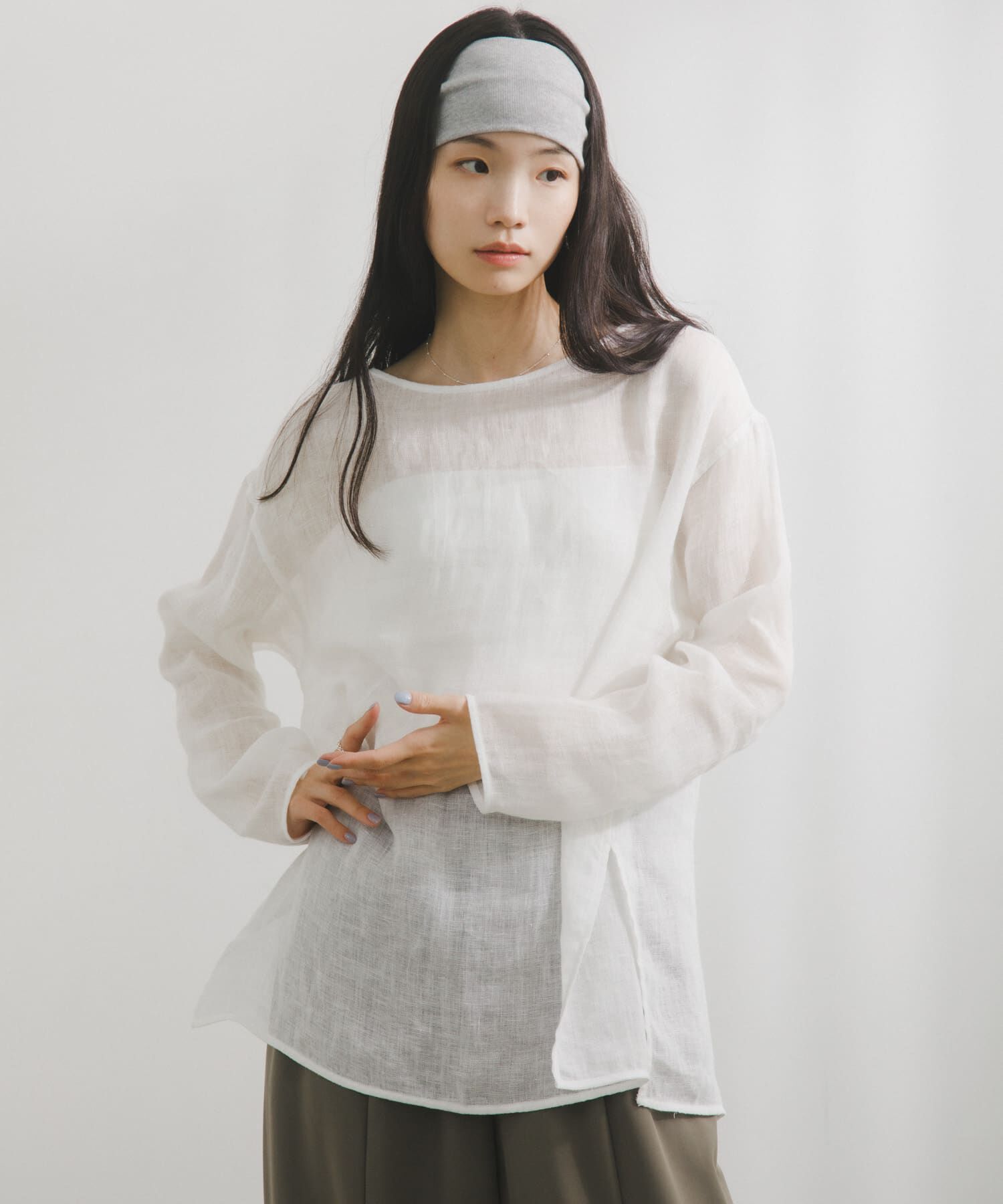 URBAN RESEARCH DOORS「Linen Mesh 2way Blouse」|シャツ・ブラウス|