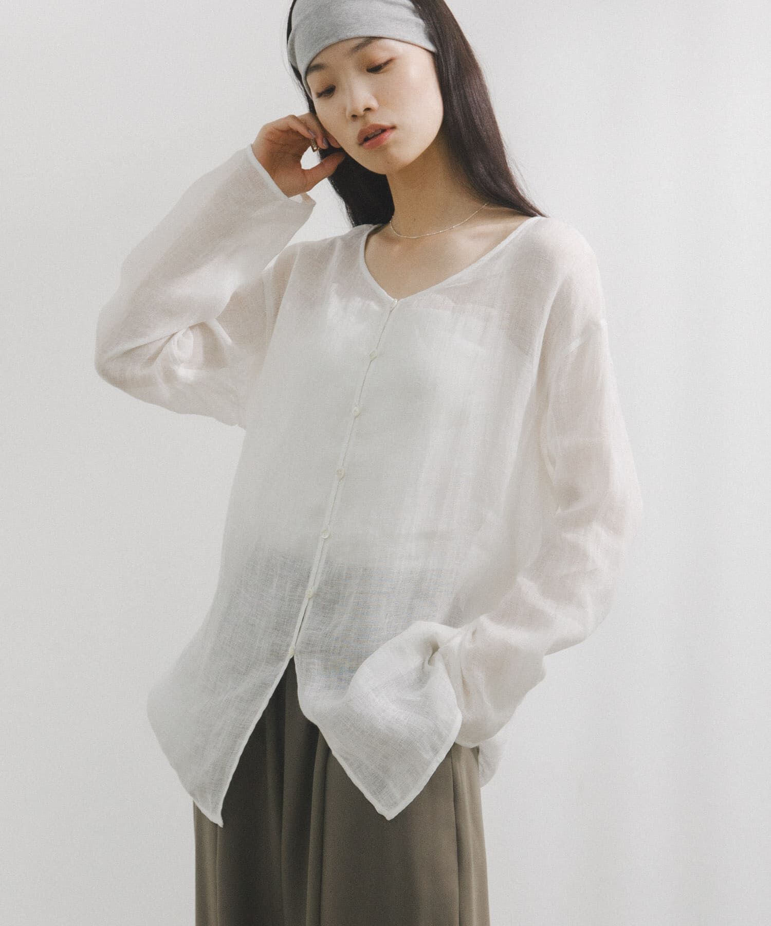 URBAN RESEARCH DOORS「Linen Mesh 2way Blouse」|シャツ・ブラウス|