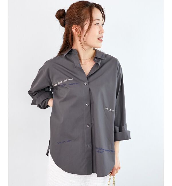  「《WEB限定アイテム》レタリング刺繍シャツ」|シャツ・ブラウス|