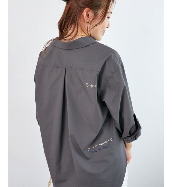  「《WEB限定アイテム》レタリング刺繍シャツ」|シャツ・ブラウス|