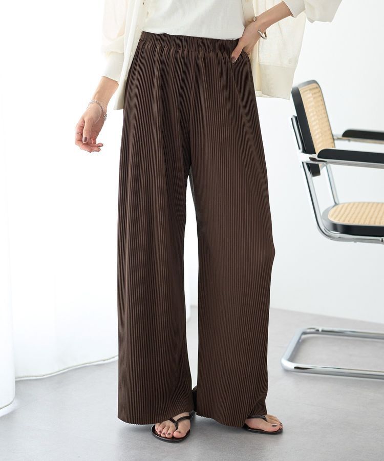 earth music&ecology「【セルフカット可能】カットリブイージーパンツ」|その他|Brown