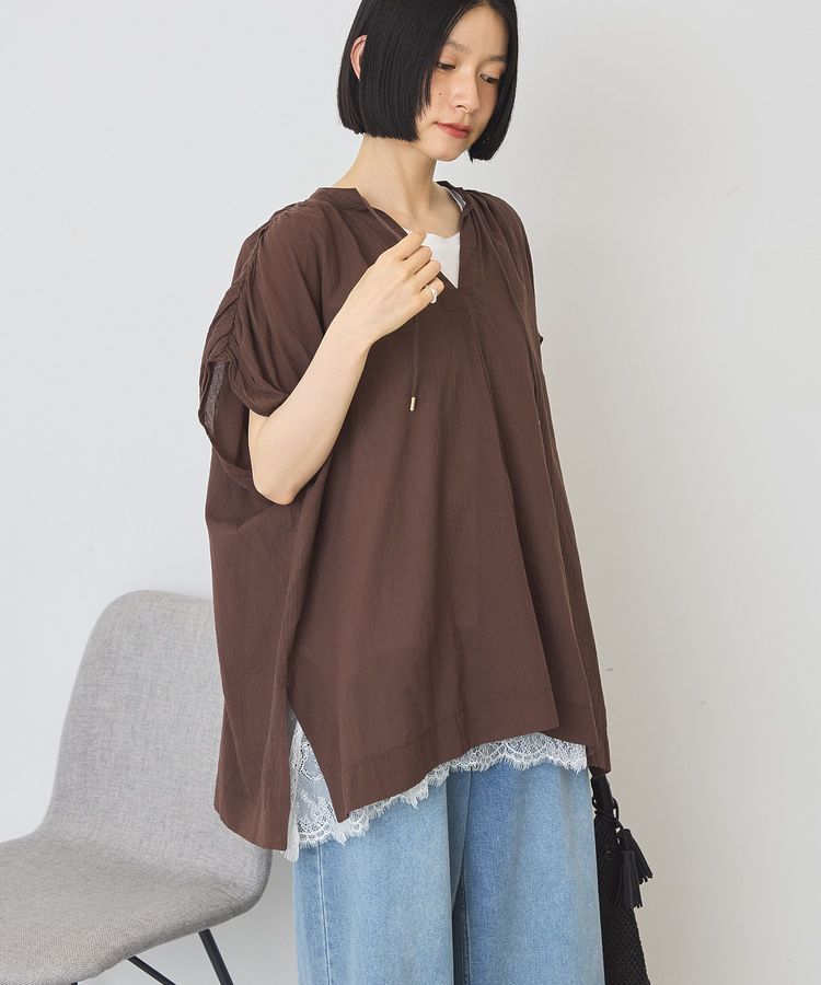 AMERICAN HOLIC「【UVカット】フレンチスリーブスキッパーブラウス」|シャツ・ブラウス|